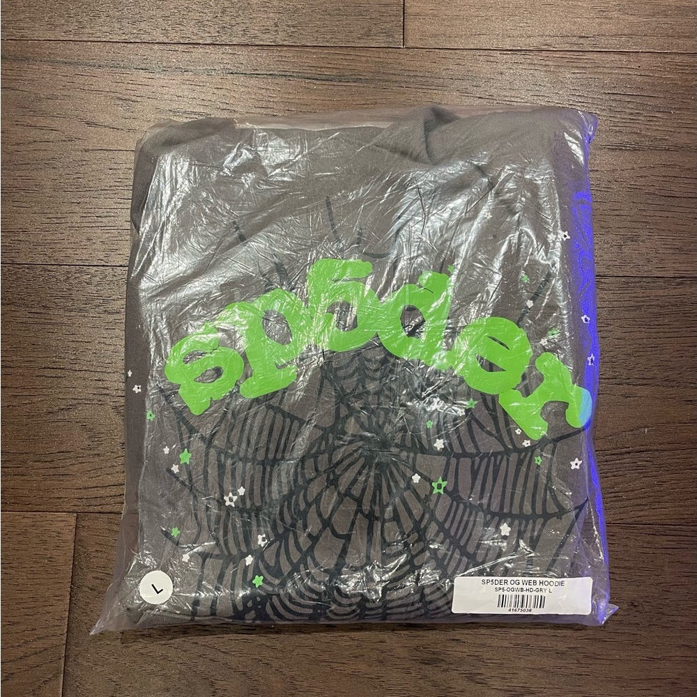 Sp5der Wait Web Hoodie Slate Grey